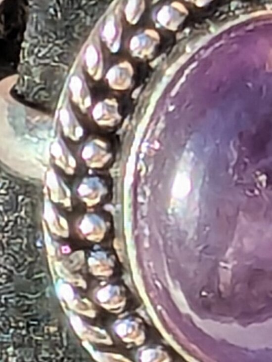 STERLING SILVER RING AMETHYST GEMSTONE - Picture 3 of 6